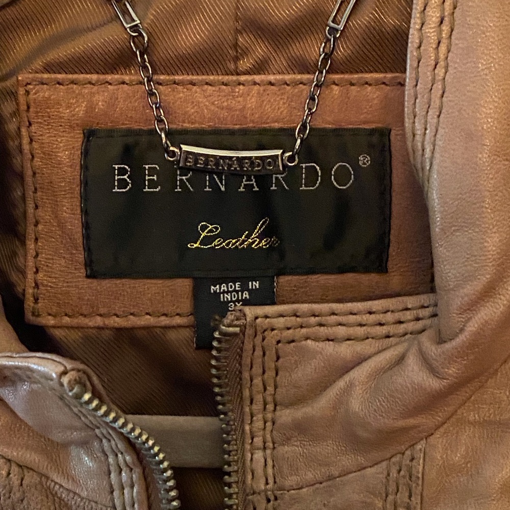 Bernardo Tan Leather Jacket - Picture 2 of 3